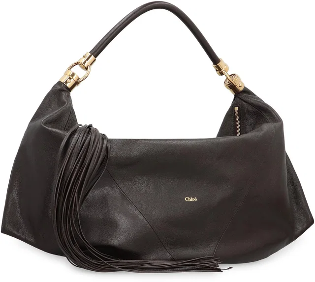 Chloé Carry Shoulder Bag — Brown Cotton in Brown Canvas from HEWI