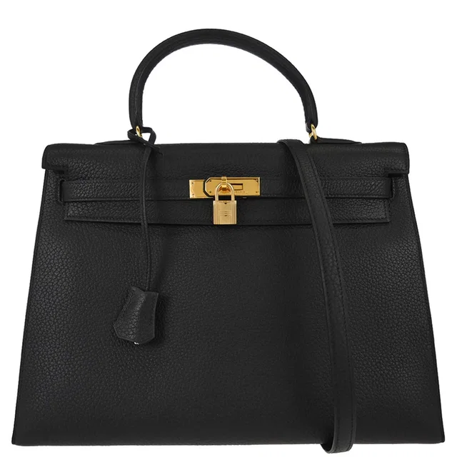 Hermès Black Ardennes Kelly 35 Sellier 2way Shoulder Handbag in Black from AMORE Vintage Tokyo