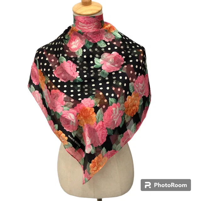 Valentino Garavani Floral Slit Thread Silk Scarf M296 in multicolor Silk from Grailed