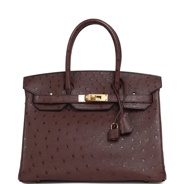 Hermès Birkin 30 Rouge Sellier Ostrich Gold Hardware in Red Ostrich from Madison Avenue Couture