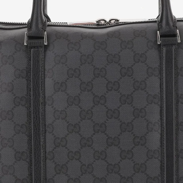 Gucci Top Handle Bag — Black Cotton in Black Leather from HEWI, photo 2 of 2