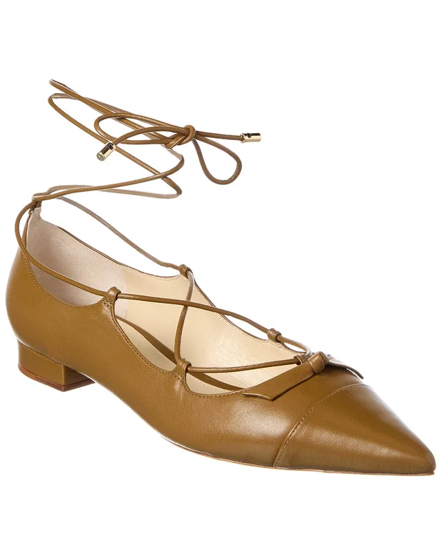 Alexandre Birman Slim Clarita Lace-Up Leather Flat, image 1 of 1 from Gilt