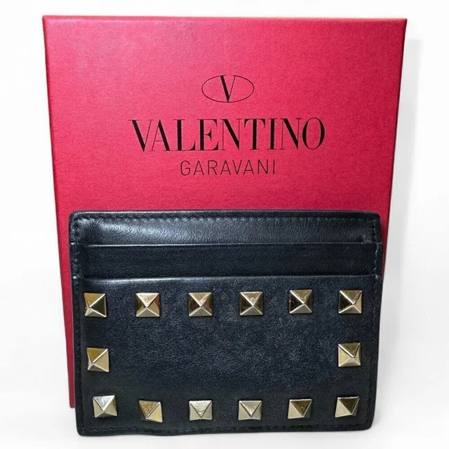 Valentino Garavani Rockstud Leather Card Holder Wallet W Extra Studs *Used in black Leather from Poshmark