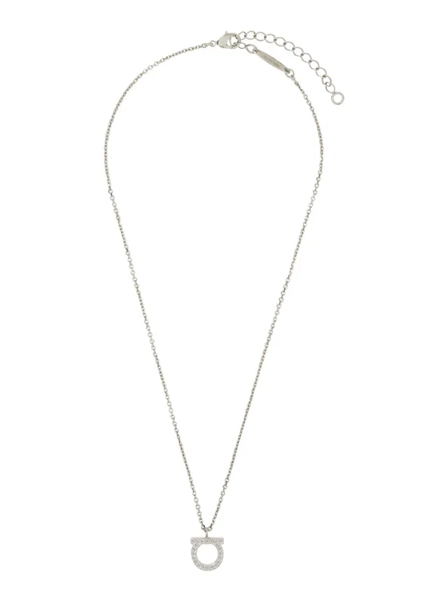 Ferragamo Gancini Necklace — Silver Brass Necklaces in Silver from HEWI