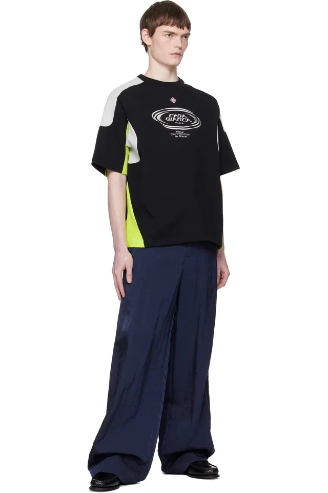Casablanca Black Colourblock Oversized Short Sleeve T‑shirt, photo 4 of 4 from SSENSE