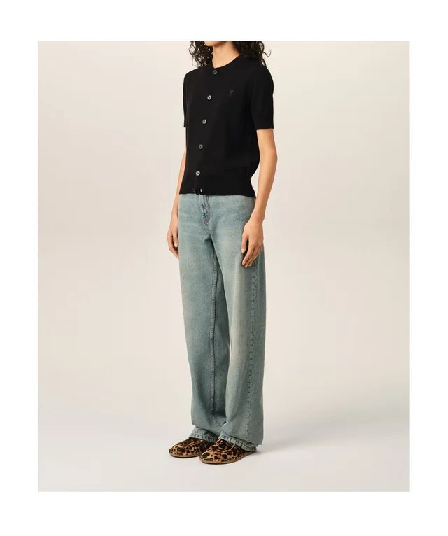 Ami Paris AMI Ami de Coeur Short-Sleeved Cardigan, photo 4 of 6 from SENSER