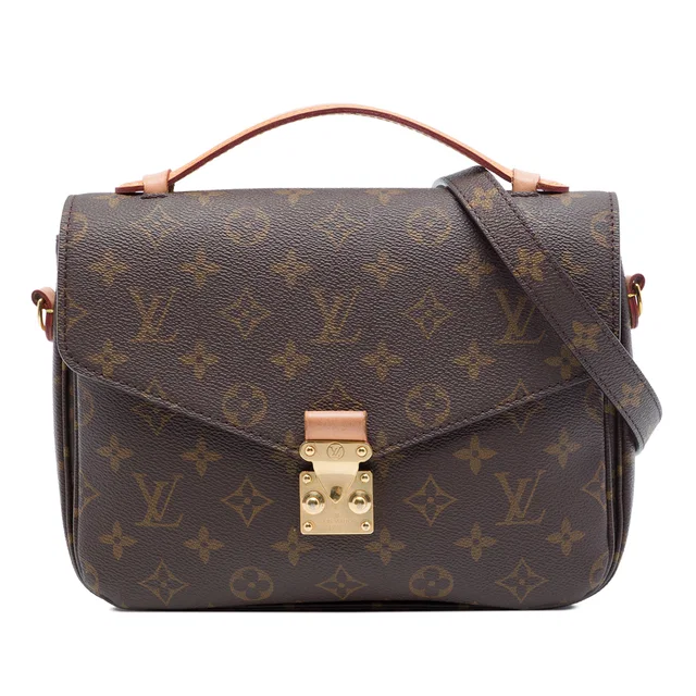 Brown Louis Vuitton Monogram Pochette Metis Satchel in Brown Coated canvas from Designer Revival