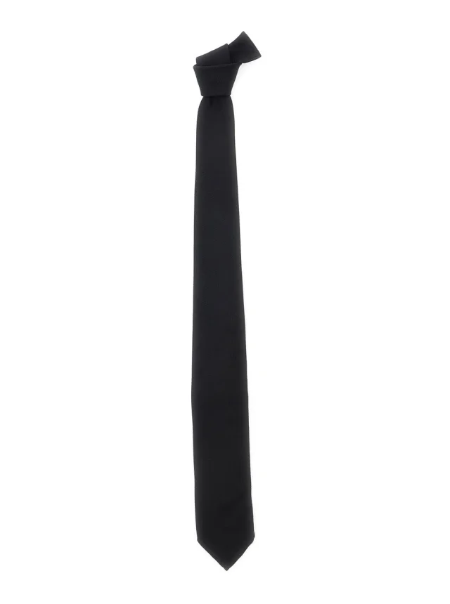 Tie with Back Knot Closure in Black Silk for Men in Black, image 1 of 1 from Gaudenzi Boutique