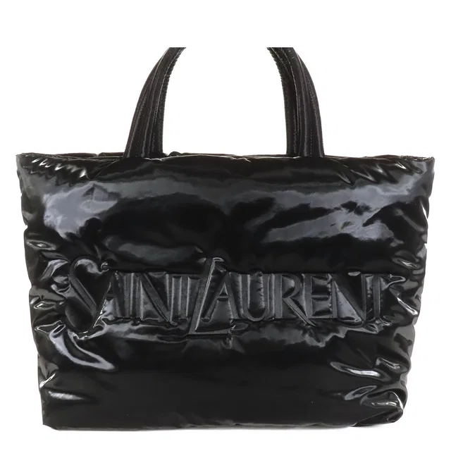 Saint Laurent New Tote Black Nylon Logo in Black Nylon from The Reluxe
