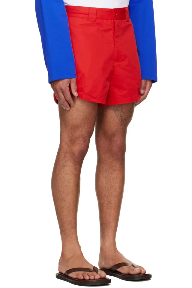 LII Red Rolled-Hem Shorts, photo 2 of 4 from SSENSE