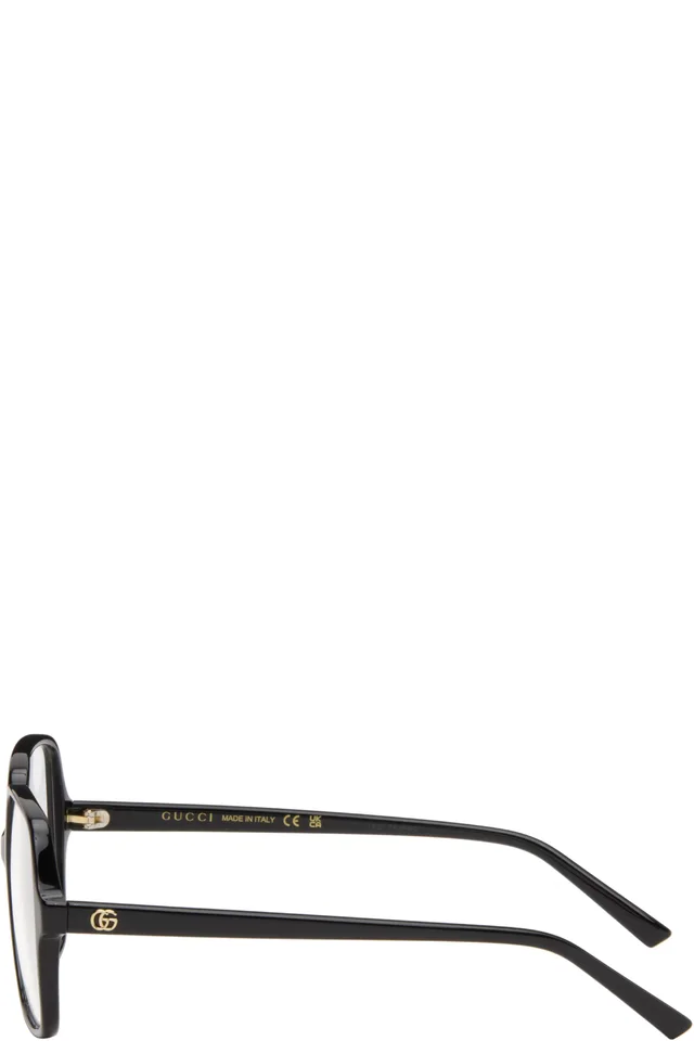 Gucci Black Square Glasses, photo 3 of 4 from SSENSE