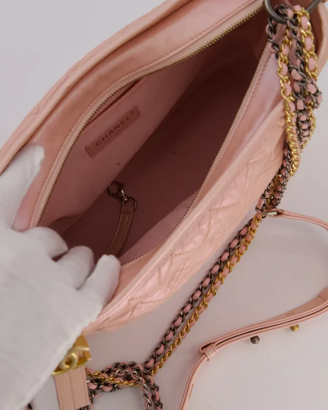 Chanel Large Gabrielle Bag in Light Pink Crumpled Calfskin Leather with Mixed Hardware in Pink Calfskin from Sellier, photo 16 of 19