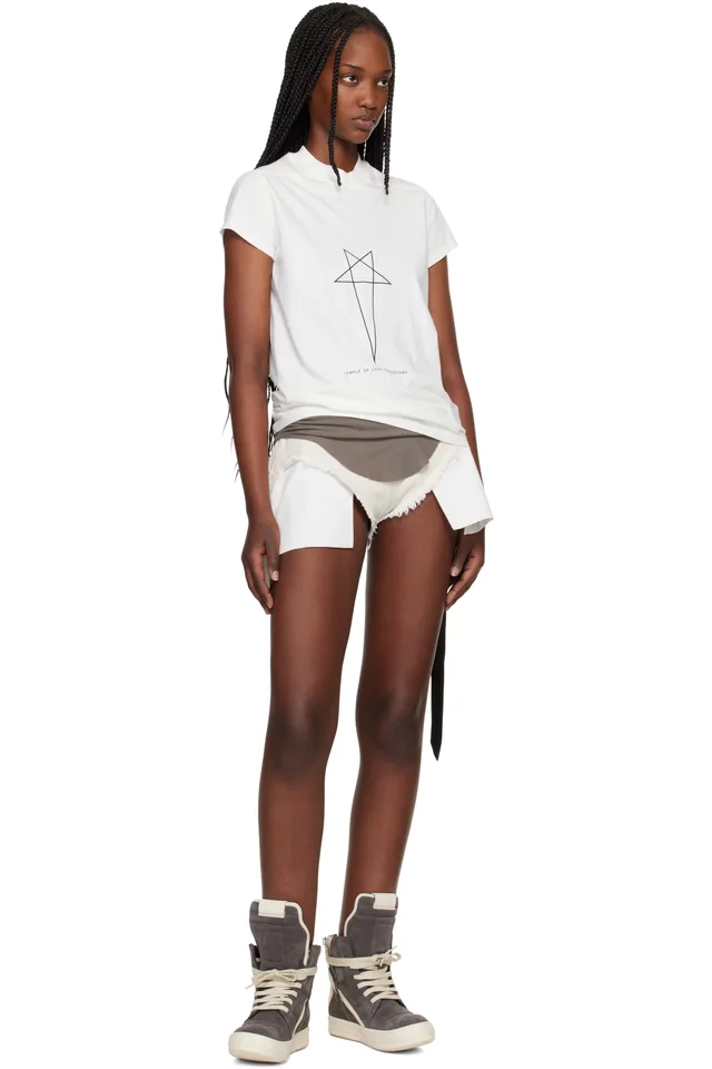 Rick Owens DRKSHDW White Temple Small Level T-shirt, photo 4 of 4 from SSENSE
