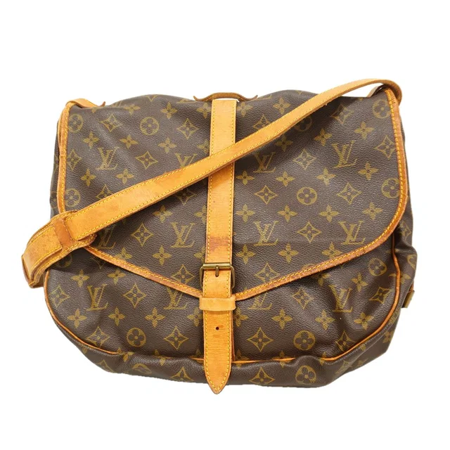 Louis Vuitton Shoulder Bag Monogram Saumur 35 Brown in Brown from The Reluxe