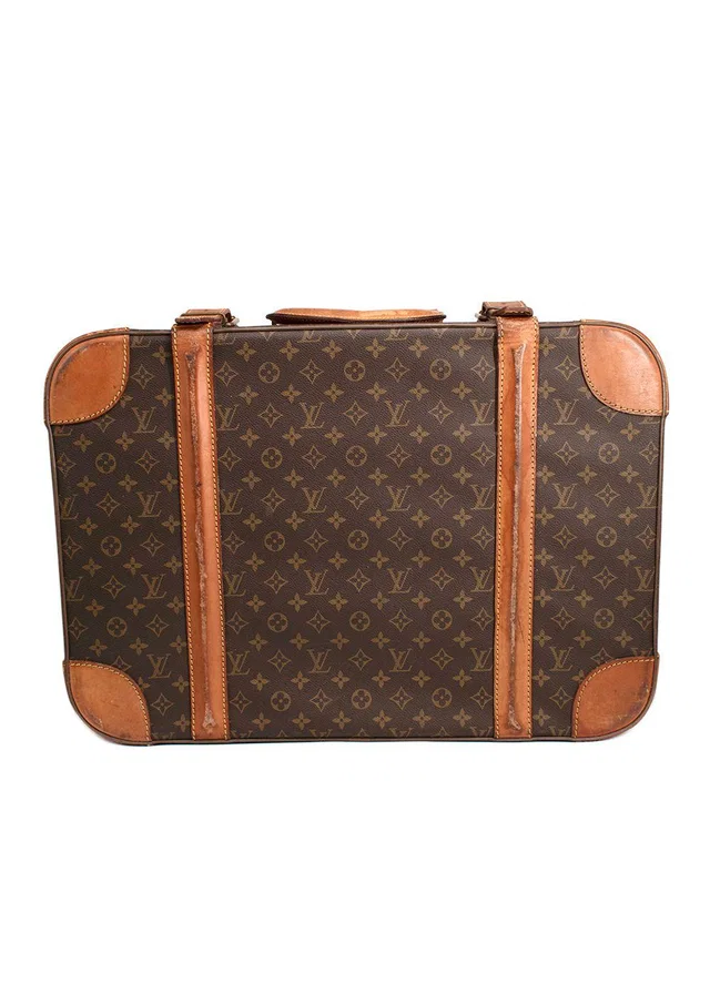 Louis Vuitton Vintage Brown Monogram Stratos Suitcase in Brown Coated canvas from HEWI