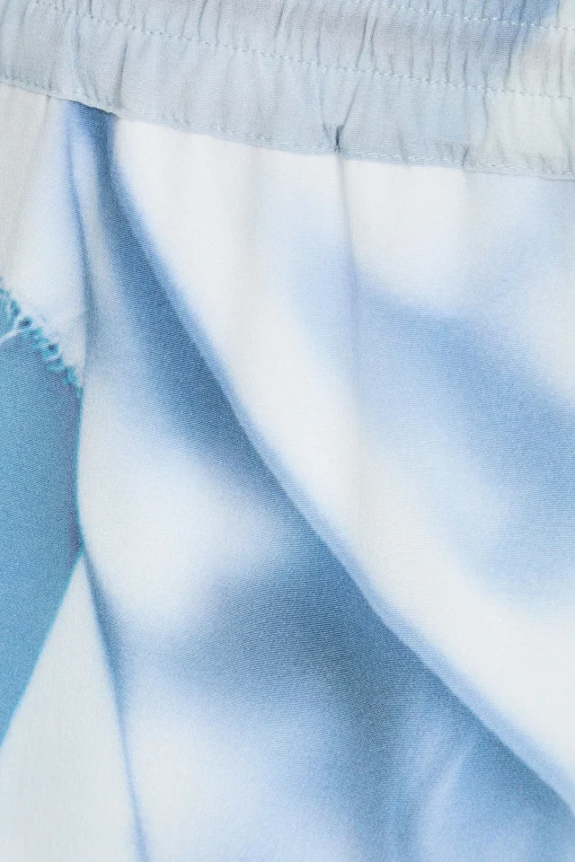Victoria Beckham Printed Silk-Satin Straight-Leg Pants in Light blue, photo 4 of 4 from THE OUTNET