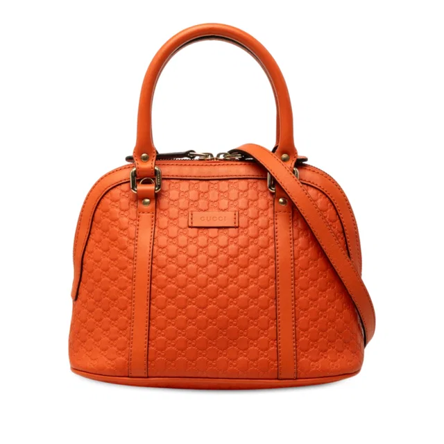 Orange Gucci Mini Microguccissima Dome Satchel in Orange Leather from Designer Revival