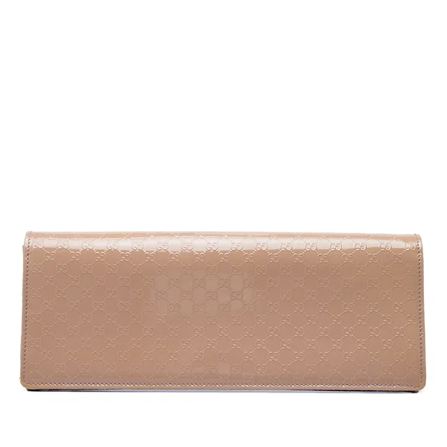Brown Gucci Microguccissima Patent Broadway Clutch in Brown Patent leather from Designer Revival