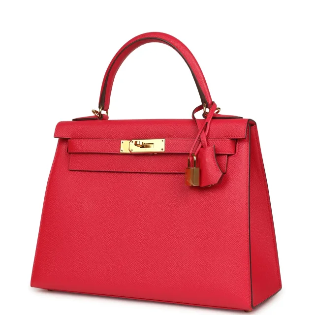 Hermès Kelly Sellier 28 Rose Extreme Epsom Gold Hardware in Pink Epsom leather from Madison Avenue Couture, photo 5 of 9