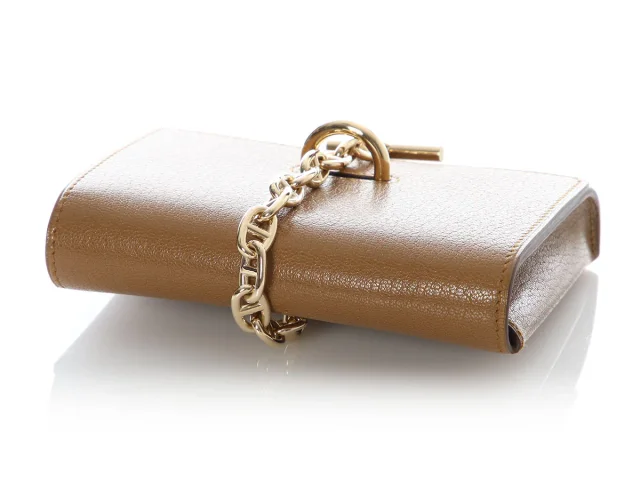 Hermès Bronze Doré Chèvre Chaîne d’Ancre To Go Wallet in Gold Goatskin from Ann's Fabulous Finds, photo 7 of 10