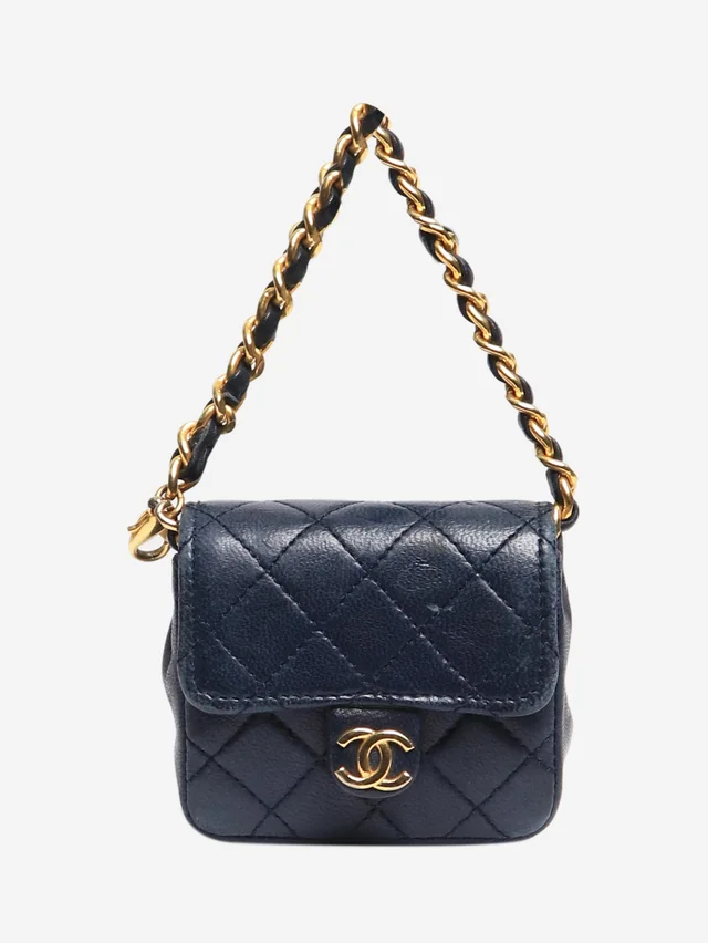 Chanel Navy mini bag charm in Navy Leather from Sign of the Times