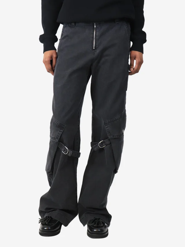 Acne Studios Charcoal grey cargo trousers - size UK 8 in Grey from Sign of the Times