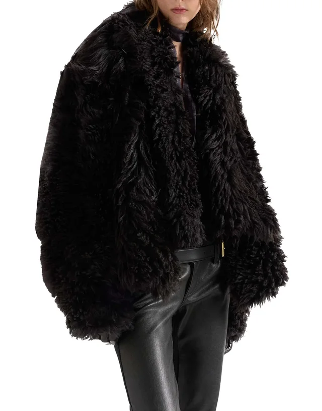 7 For All Mankind Faux Shearling Short Jacket, photo 4 of 5 from SENSER