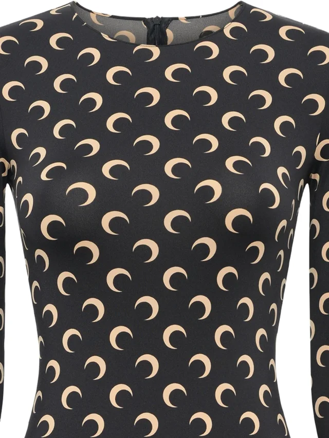 Marine Serre crescent-print long-sleeve jumpsuit, photo 2 of 2 from FARFETCH