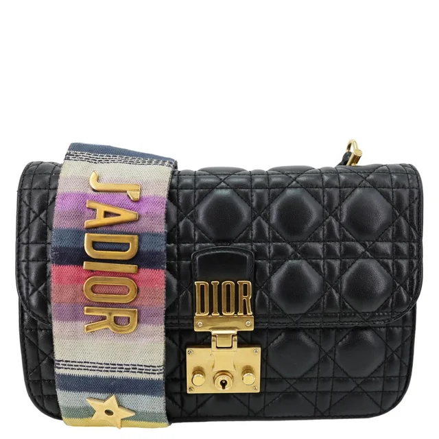 Dior Dioraddict Quilted Lambskin Leather Shoulder Bag Black in Black Lambskin from Dallas Designer Handbags