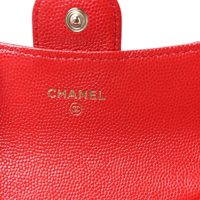 Chanel Caviar Quilted Flap Card Holder Wallet Red in Red Caviar leather from FASHIONPHILE, photo 7 of 9