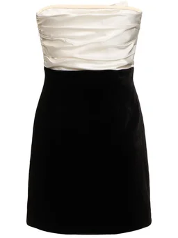 Alessandra Rich Heart neckline dress with bow in 75% Viscose, 15% Silk, 10% Elastane, photo 5 of 5 from LUISAVIAROMA