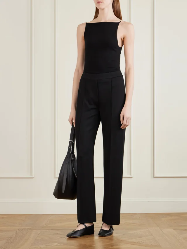 HIGH SPORT Evie pleated knitted wide-leg pants in Black, photo 2 of 2 from NET-A-PORTER (Canada)