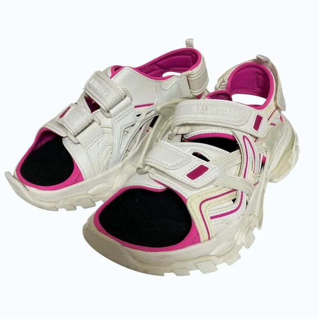 Balenciaga Bicolor Leather Sandals in Leather from LuxUness