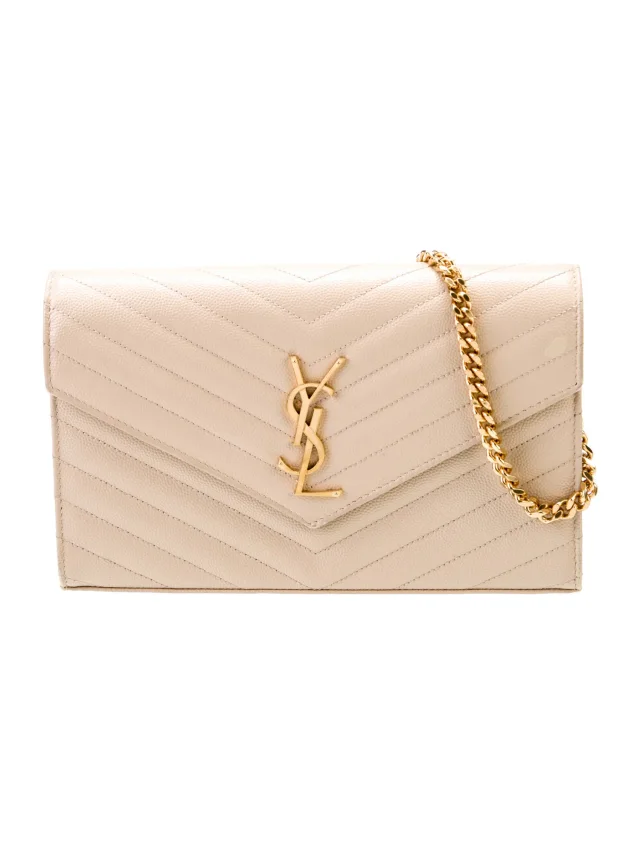 Saint Laurent Leather Cassandre in Leather from The RealReal