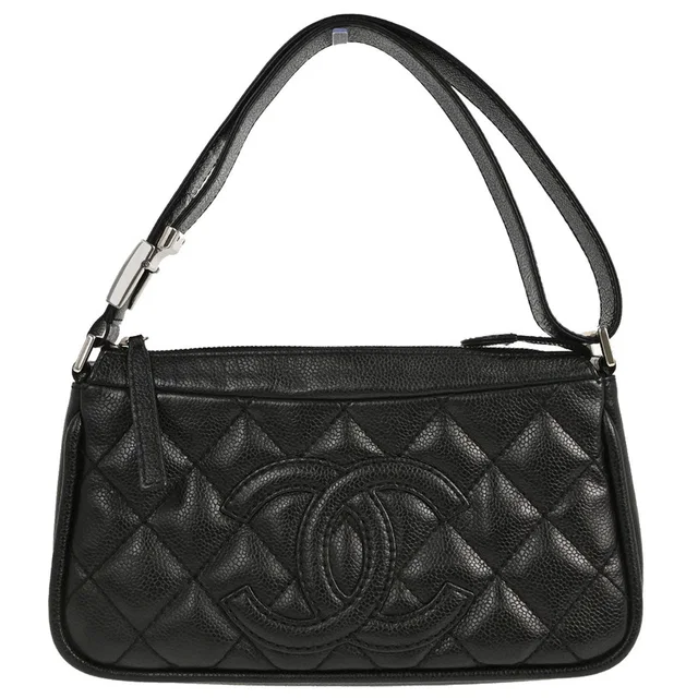 Chanel 2005-2006 Black Caviar Skin Shoulder Bag in Black Caviar leather from AMORE Vintage Tokyo