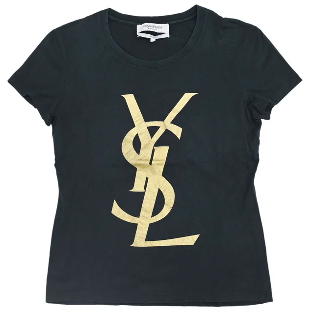 Saint Laurent T-shirt Top Black #S in Black from AMORE Vintage Tokyo