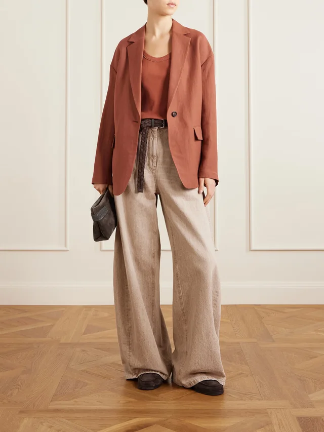 BRUNELLO CUCINELLI Ribbed cotton-blend tank in Orange, photo 2 of 2 from NET-A-PORTER (Canada)