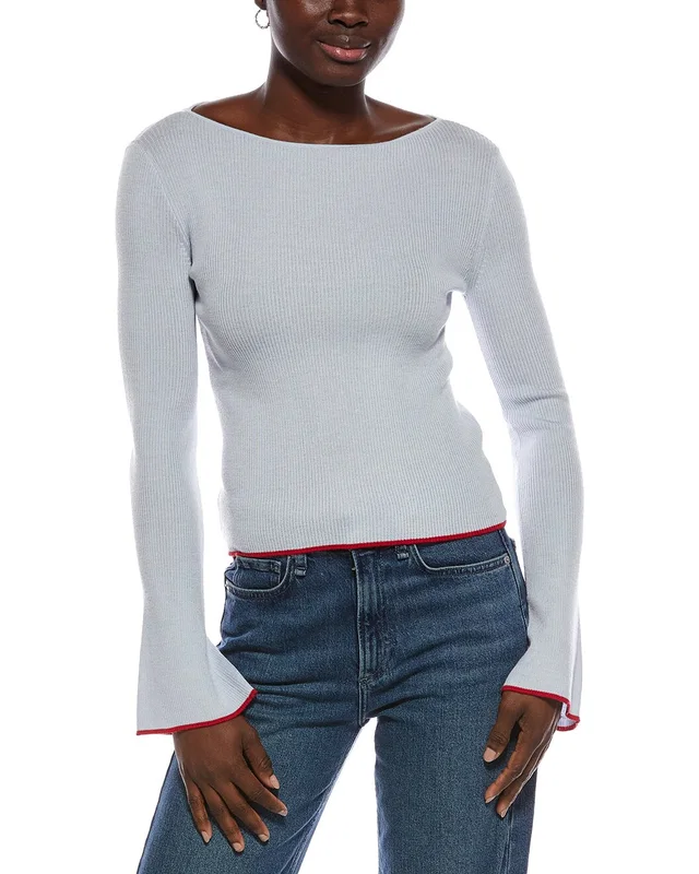 Madewell Elory Merino Wool & Silk-Blend Femme Sleeve Top, image 1 of 1 from Rue La La