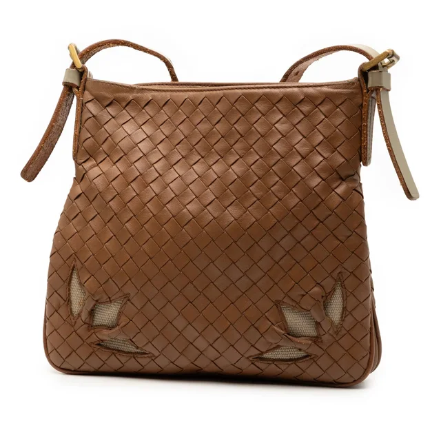 Brown Bottega Veneta Nappa Intrecciato Cutwork Crossbody in Brown Nappa leather from Designer Revival, photo 2 of 2