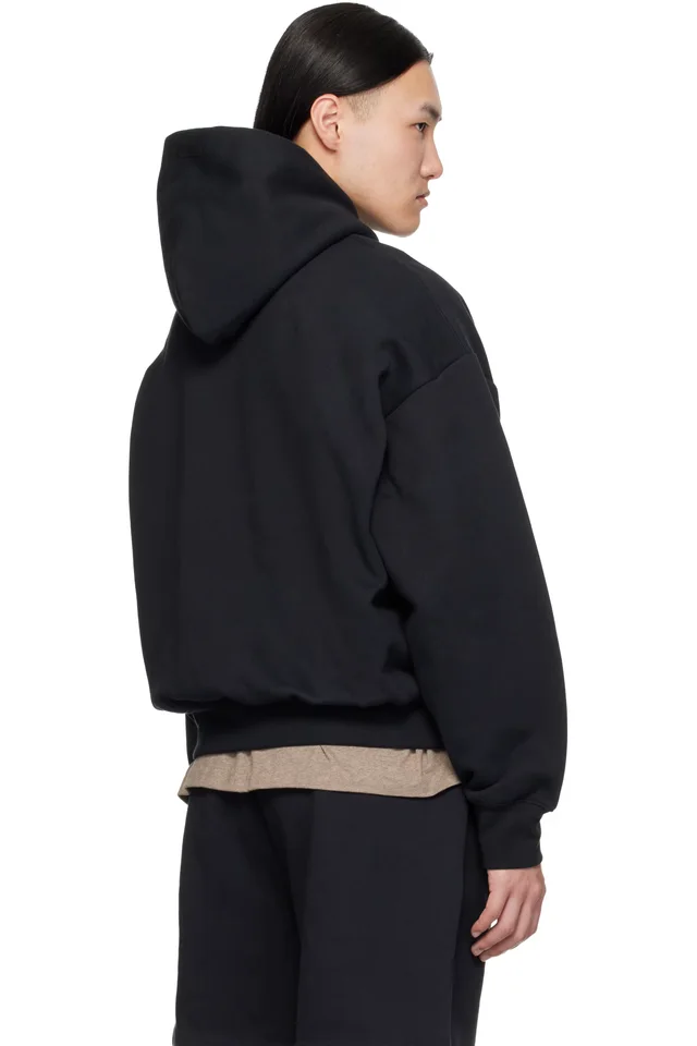 Fear of God ESSENTIALS Black Classic Hoodie, photo 3 of 4 from SSENSE