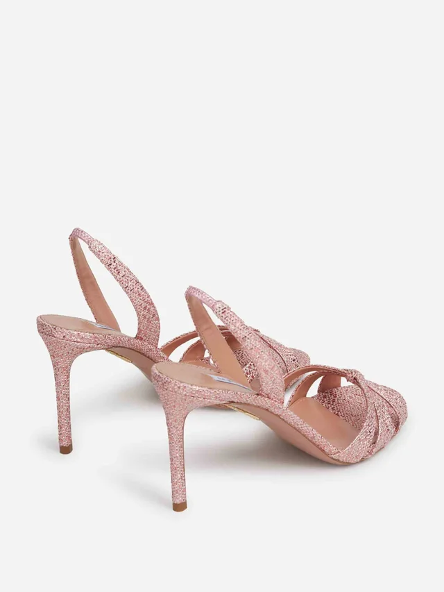 Aquazzura woven-texture crossover-strap pumps, photo 4 of 5 from SENSER