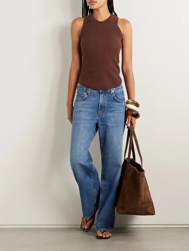 CITIZENS OF HUMANITY Akira ribbed wool and cashmere-blend tank in Brown, photo 2 of 2 from NET-A-PORTER (Canada)