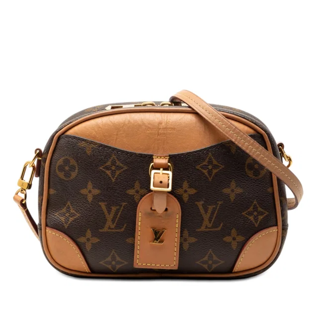 Brown Louis Vuitton Monogram Mini Deauville Crossbody Bag in Brown Coated canvas from Designer Revival