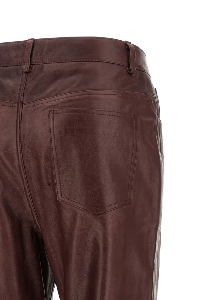 ROTATE flared leather Capri pants mahogany, photo 6 of 8 from SENSER