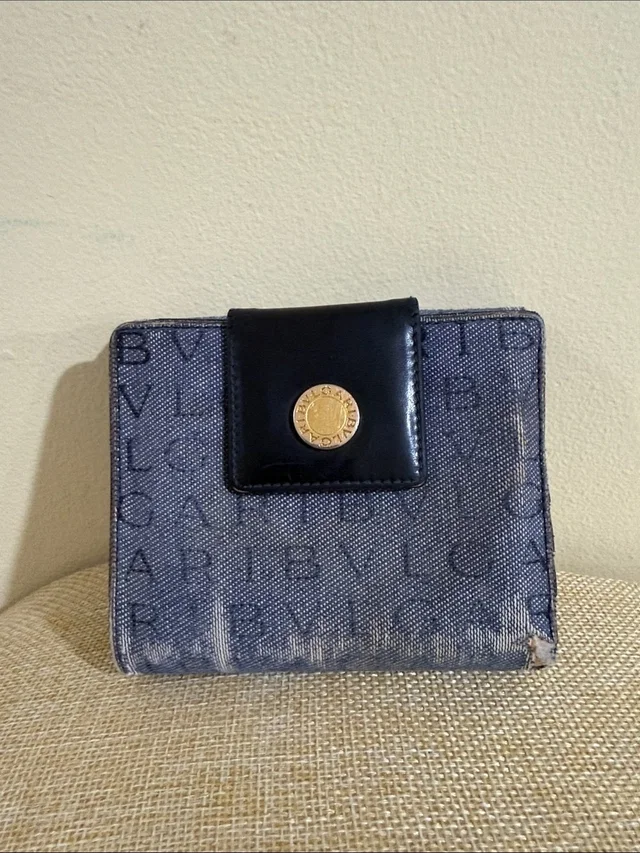 Bally Bvlgari Project Monogram Canvas Wallet With Countless Credit Cards Holder in blue|black Coated canvas from Poshmark, photo 1 of 1