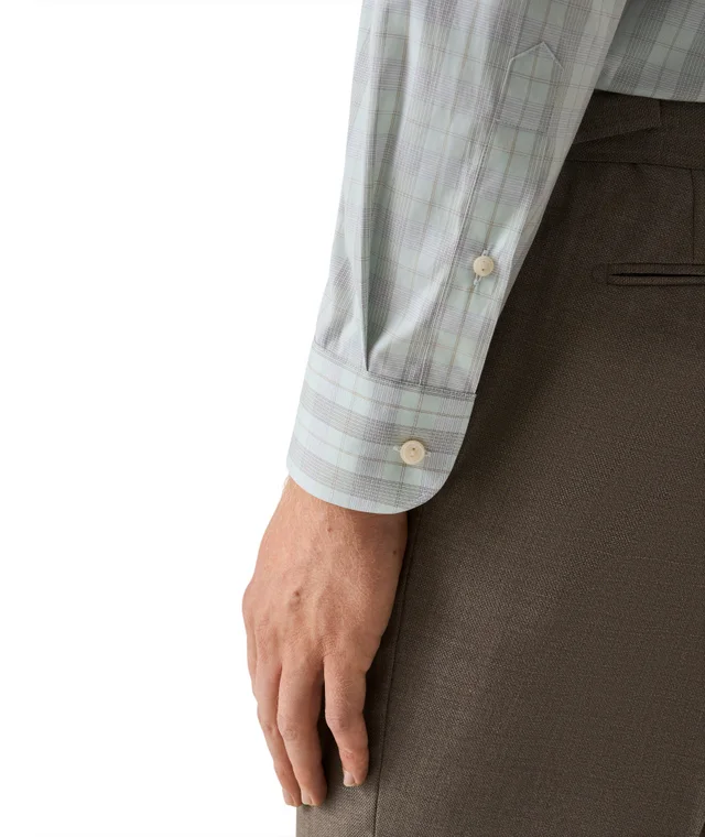 Eton Contemporary-Fit Plaid Breeze Poplin Dress Shirt in Green, photo 4 of 4 from Harry Rosen