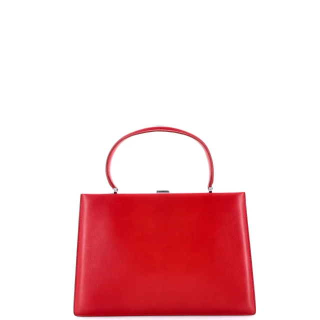 Celine Clasp Top Handle Bag Leather Medium in red Leather from Rebag, photo 4 of 7