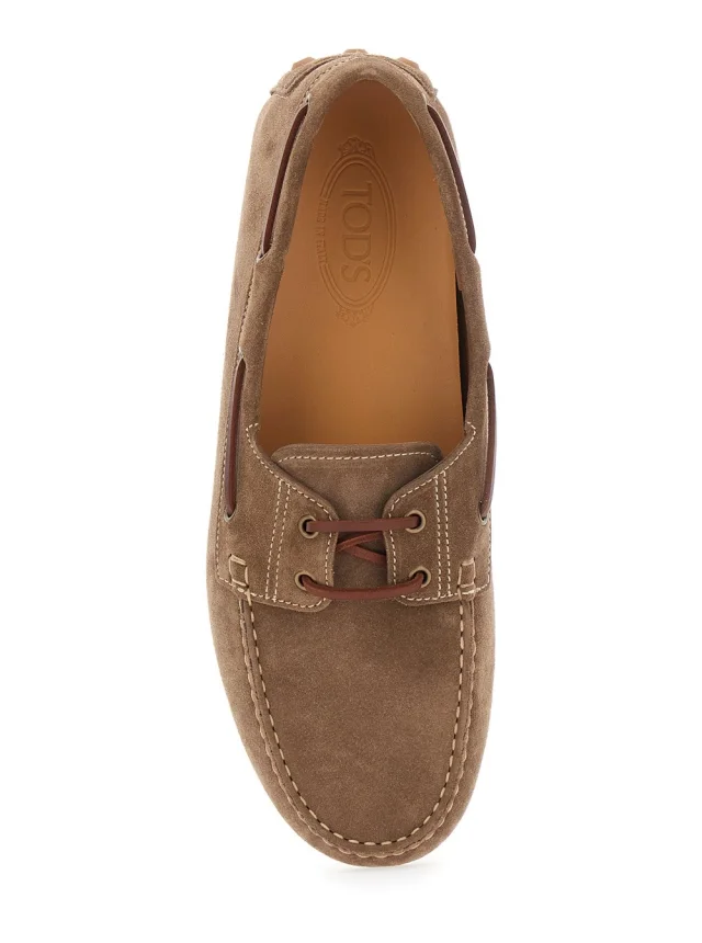 Tod's 'Bubble Gommino' Brown Loafers with Contrasting Stitching in Suede Man in Brown 100% Calf, photo 7 of 8 from Gaudenzi Boutique