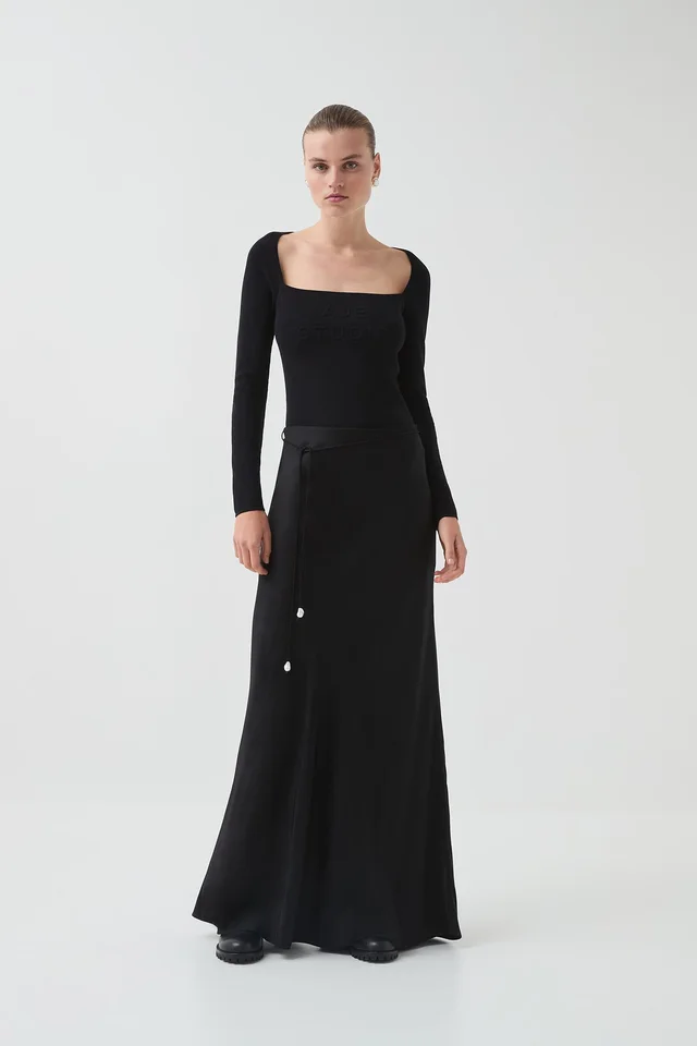 Aje Studio Lana Bias Maxi Skirt in Black from Aje, photo 1 of 1