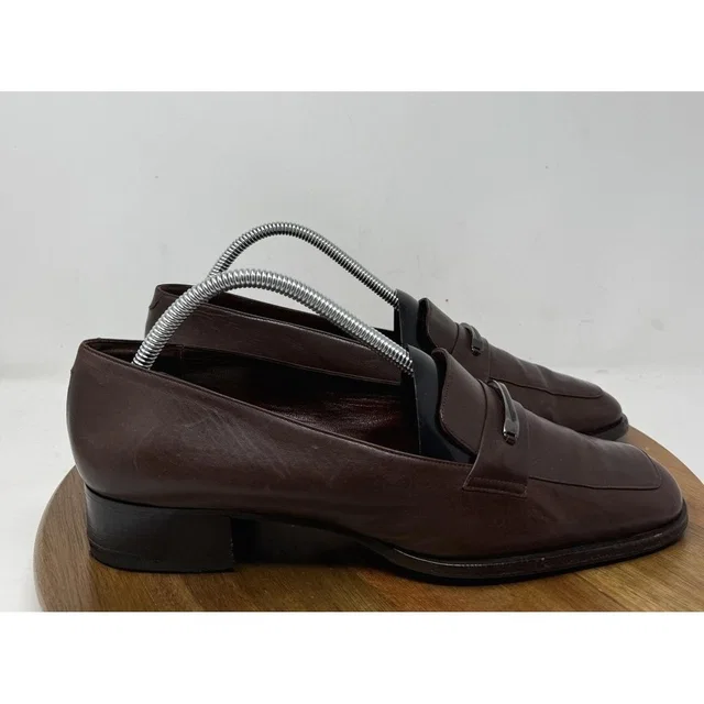 Bally Shoes Mens Size 10.5 Brown Leather Metal Bit Loafers Dress Slip On Vibram in brown|red Leather from Poshmark